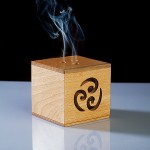 Räucherwürfel Luft - Räucherkegelhalter aus Holz